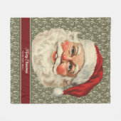 Charmante ouderwetse kerstman kerst fleece deken (Voorkant (Horizontaal))