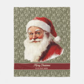 Charmante ouderwetse kerstman kerst fleece deken (Voorkant)