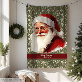 Charmante ouderwetse kerstman kerst fleece deken
