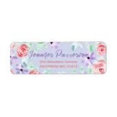 Charmante Paarse Lavendel Rode retour adres Etiket (Voorkant)