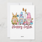 Charmante paaskabouters met bloemen feestdagenkaart (Achterkant)