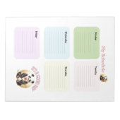 Charmante Panda Kleurrijke Dagelijkse Schema Notit Notitieblok (Voorkant)