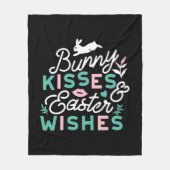 Charmante Pasen Typografie Bunny Pasen Fleece Deken (Voorkant)