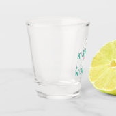 Charmante Pasen Typografie Bunny Pasen Shot Glas (Links)