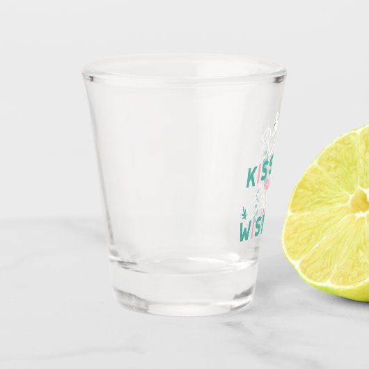 Charmante Pasen Typografie Bunny Pasen Shot Glas (Links)