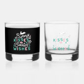 Charmante Pasen Typografie Bunny Pasen Whisky Glas (Voorkant)