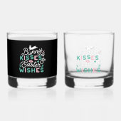 Charmante Pasen Typografie Bunny Pasen Whisky Glas (Achterkant)