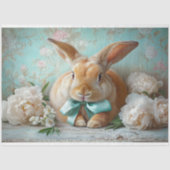 Charmante Pastel Bunny & Peony Pasen Decoupage Tissuepapier (Voorkant)