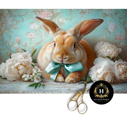 Charmante Pastel Bunny & Peony Pasen Decoupage Tissuepapier