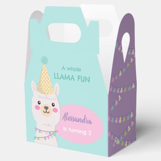 Charmante pastel gekleurde lama Favor Box Bedankdoosjes (Geopend)