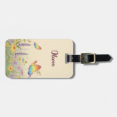 Charmante pastelvlinderweide bagagelabel (Voorkant horizontaal)