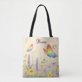 Charmante pastelvlinderweide tote bag (Voorkant)