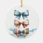 Charmante Patroon Bow Stack Keramisch Ornament (Voorkant)