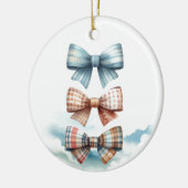 Charmante Patroon Bow Stack Keramisch Ornament (Links)