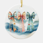 Charmante Patroon Trailing Bows Keramisch Ornament (Voorkant)