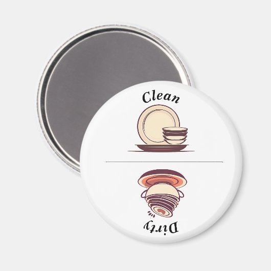 Charmante pictogrammen Schoon / Vuile vaatwasser Magneet (Voorkant / Achterkant)