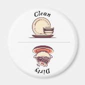 Charmante pictogrammen Schoon / Vuile vaatwasser Magneet (Voorkant)