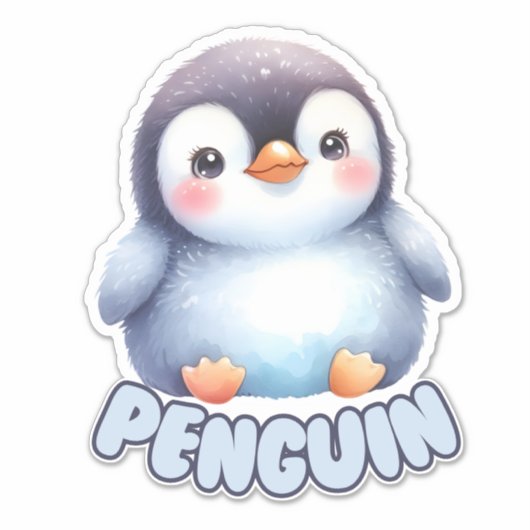 Charmante pinguïn - Kwekerij Sticker (Voorkant)