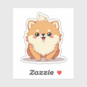 Charmante Pommerse, Bubble Kawaii Delight, Klein Sticker (Vel)