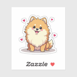 Charmante Pommerse charme, Bubble Kawaii Delight, Sticker