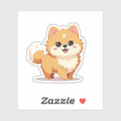 Charmante Pommerse, grillige Kawaii flair, klein Sticker (Vel)