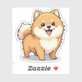 Charmante Pommerse, speelse Kawaii Render, klein Sticker (Vel)