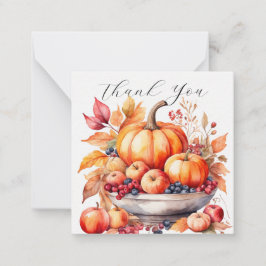 Charmante pompoen bedankt notitiekaartje