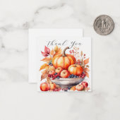 Charmante pompoen bedankt notitiekaartje (Voorkant / Achterkant in situ)