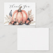 Charmante pompoen bedankt notitiekaartje (Voorkant / Achterkant)
