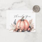 Charmante pompoen bedankt notitiekaartje (Voorkant / Achterkant in situ)