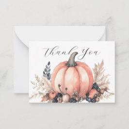 Charmante pompoen bedankt notitiekaartje
