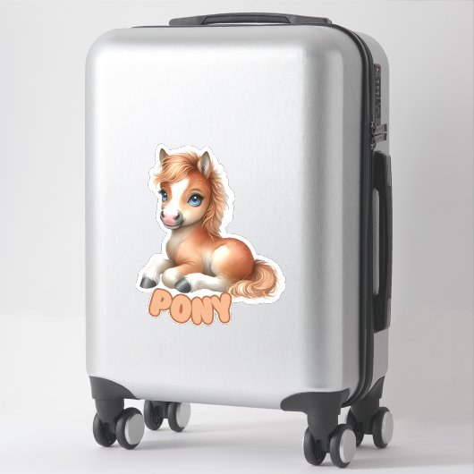 Charmante Pony - Kinderkamer Sticker (Koffer)