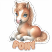 Charmante Pony - Kinderkamer Sticker (Voorkant)