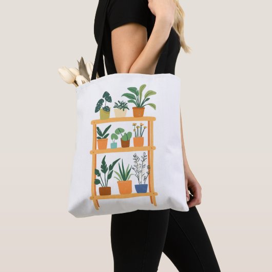Charmante Potted Planten Illustratie Tote Bag (Dichtbij)