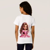Charmante prinses in roze jurk t-shirt (Achterkant volledig)