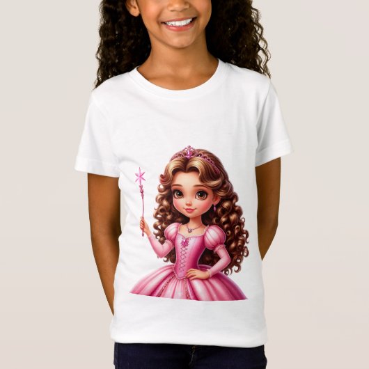 Charmante prinses in roze jurk t-shirt (Voorkant)