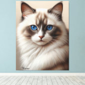 Charmante Ragdoll Cat Art Pet Lover Canvas Afdruk (Insitu (Houten vloer))