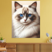 Charmante Ragdoll Cat Art Pet Lover Canvas Afdruk (Insitu (Woonkamer))