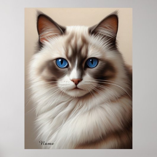 Charmante Ragdoll Cat Art Pet Lover Poster (Voorkant)