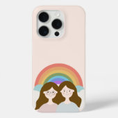Charmante Rainbow Twins iPhone Case (Achterkant)