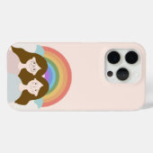 Charmante Rainbow Twins iPhone Case (Achterkant (horizontaal))