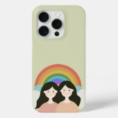 Charmante Rainbow Twins iPhone Case (Achterkant)