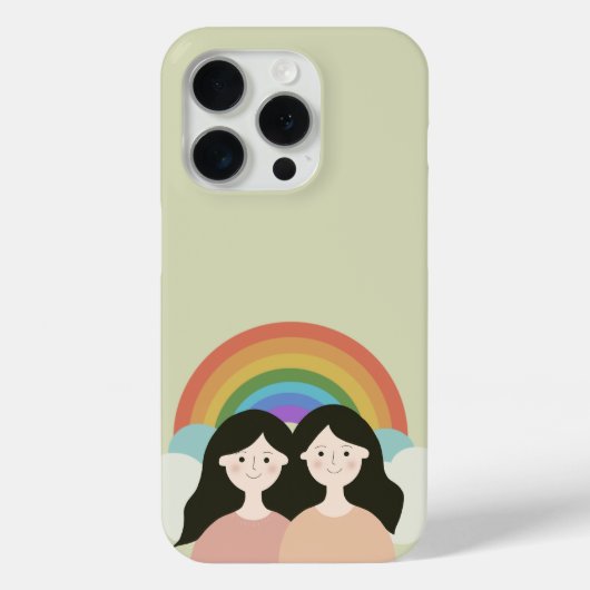 Charmante Rainbow Twins iPhone Case (Achterkant)