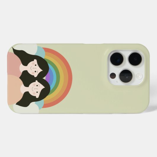 Charmante Rainbow Twins iPhone Case (Achterkant (horizontaal))