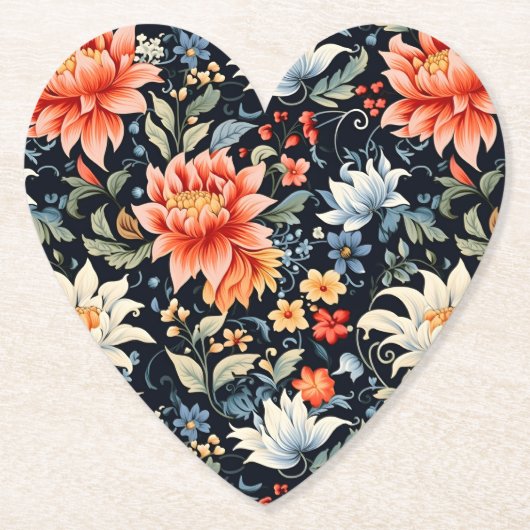 Charmante Ranya Floral Pattern-65293 Kartonnen Onderzetters (Voorkant)