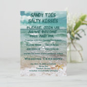 Charmante Reis Strand Bestemming Zeester Bruiloft Kaart (Staand voorkant)