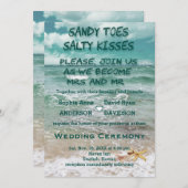 Charmante Reis Strand Bestemming Zeester Bruiloft Kaart (Voorkant / Achterkant)