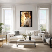 Charmante repose: jonge Man Waterverf Poster