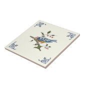 Charmante Repro Delft Bird op Branch w/Berries Tegeltje (Zijkant)