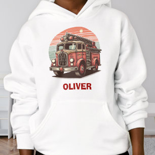 Charmante Retro  Brandweerwagen bij zonsondergang